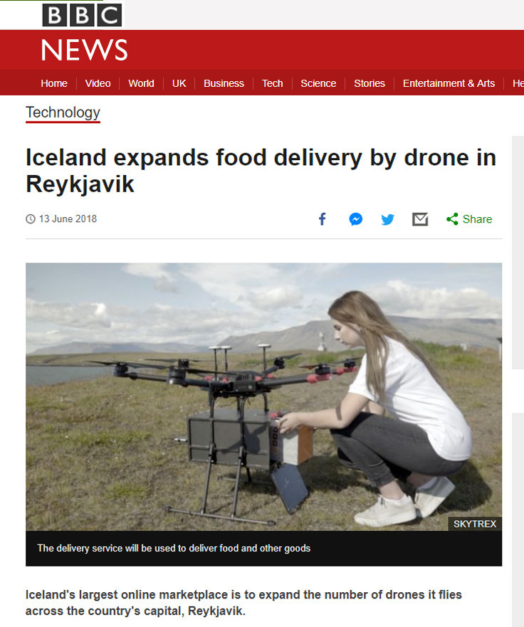 FLYTREX ON BBC News: Iceland expands food delivery by drone in Reykjavik